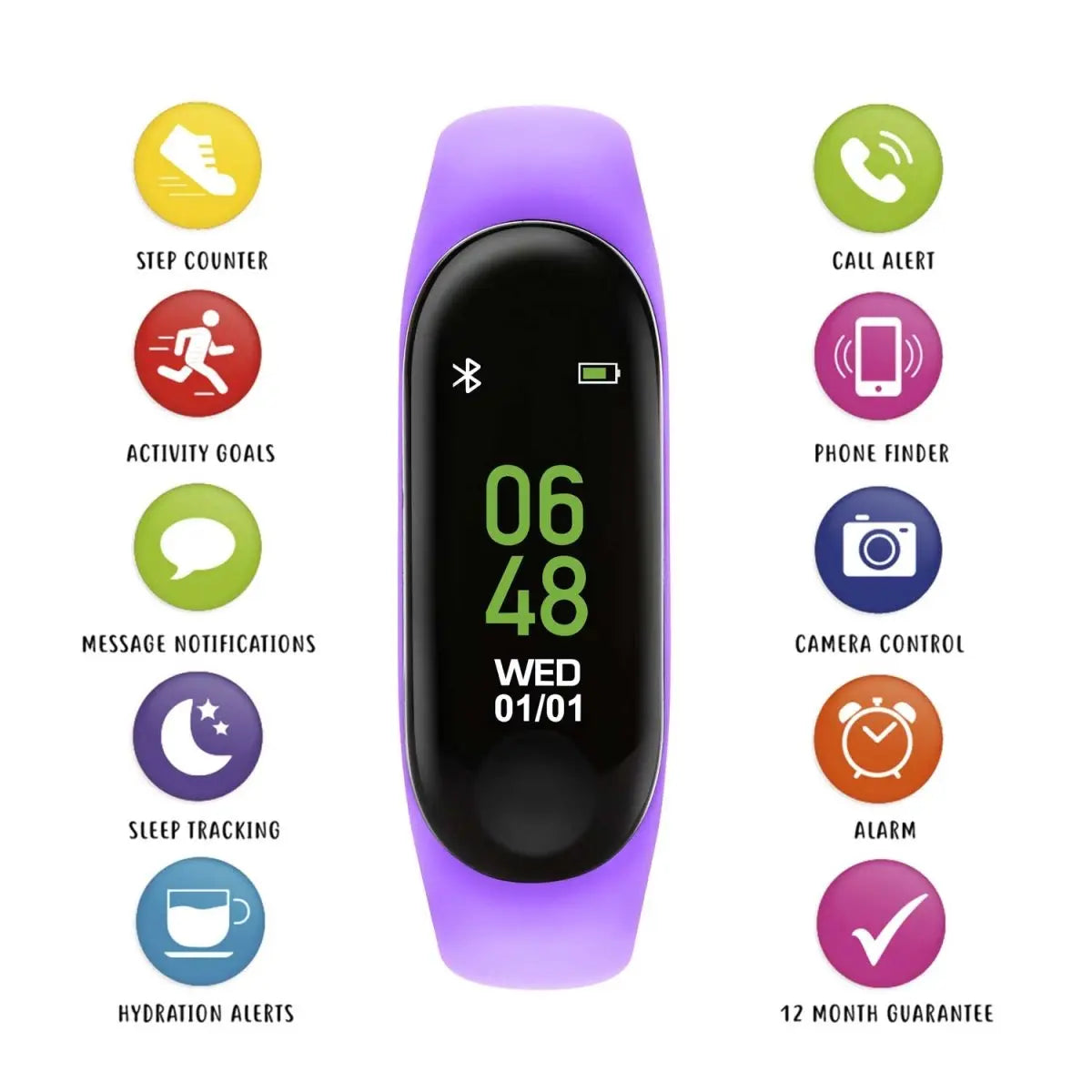 Tikkers TKS01-0009 Kids Smart Fitness Tracker Purple Silicon Strap - Κοσμηματοπωλείο Goldy