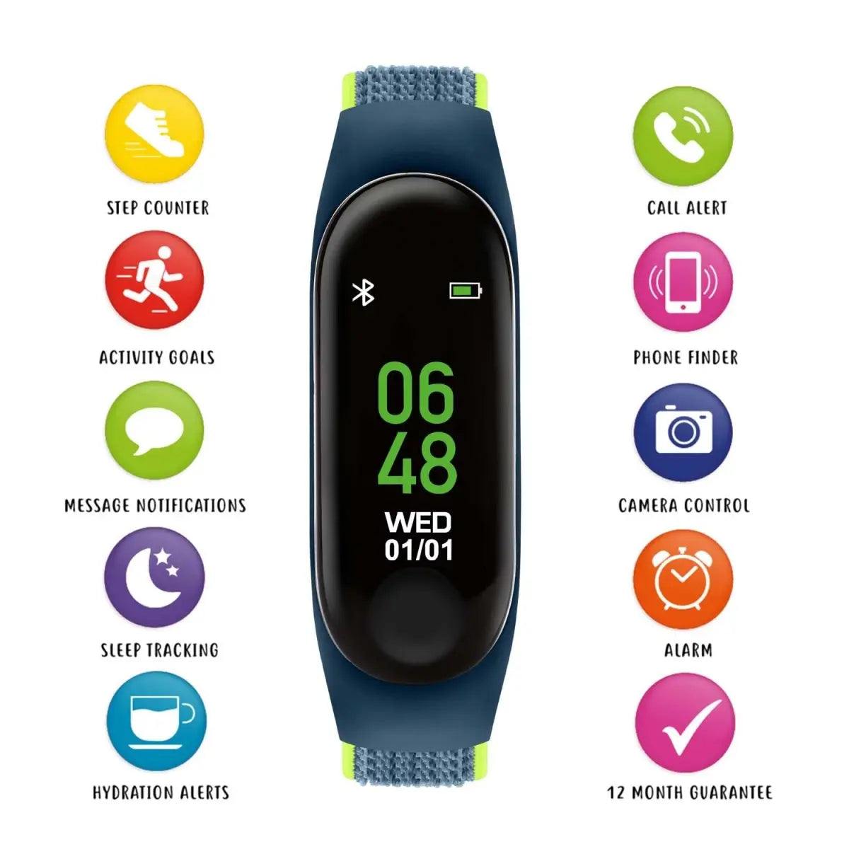 Tikkers TKS01-0012 Kids Smart Fitness Tracker Blue Fabric Strap - Κοσμηματοπωλείο Goldy