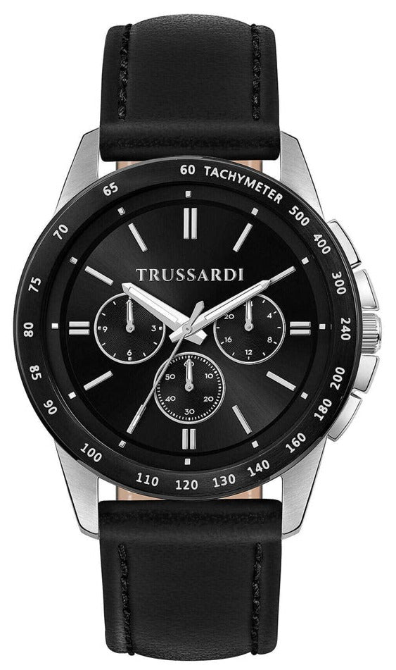TRUSSARDI R2451153002 T-Hawk Chronograph Black Leather Strap - Κοσμηματοπωλείο Goldy