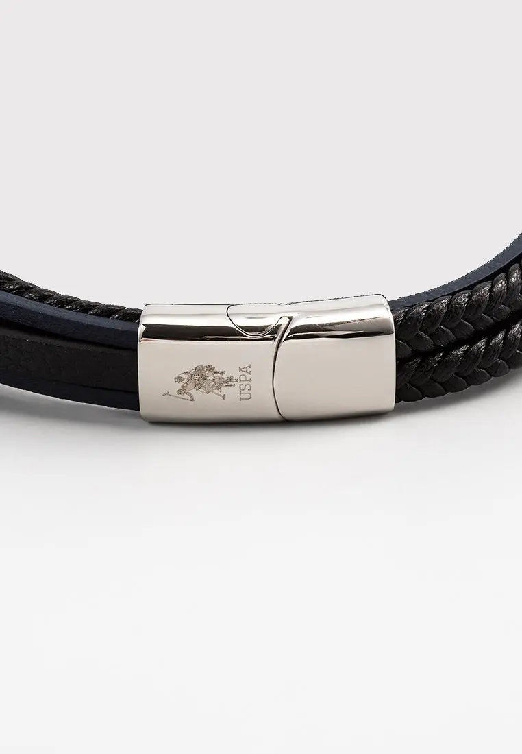 U.S. POLO JW9090BR Ανδρικό Βραχιόλι Από Ατσάλι με Δέρμα - Κοσμηματοπωλείο Goldy