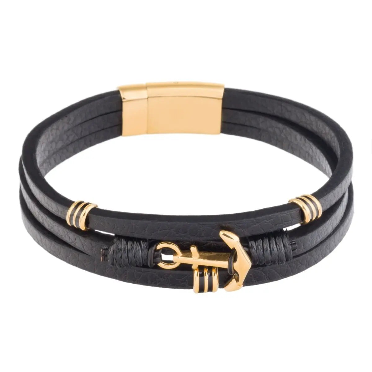 U.S. POLO JW9094BR Ανδρικό Βραχιόλι Από Ατσάλι με Δέρμα - Κοσμηματοπωλείο Goldy