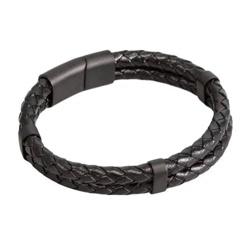 U.S. POLO JW9097BR Ανδρικό Βραχιόλι Από Ατσάλι με Δέρμα - Κοσμηματοπωλείο Goldy