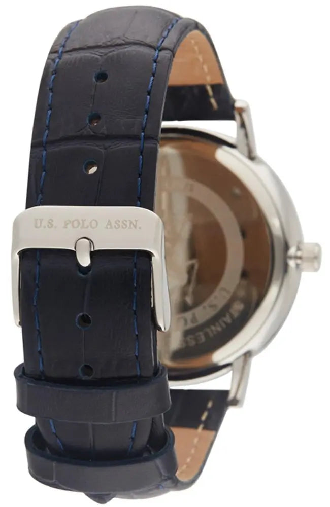 U.S POLO USP4799ST Oliver Blue Leather Strap - Κοσμηματοπωλείο Goldy