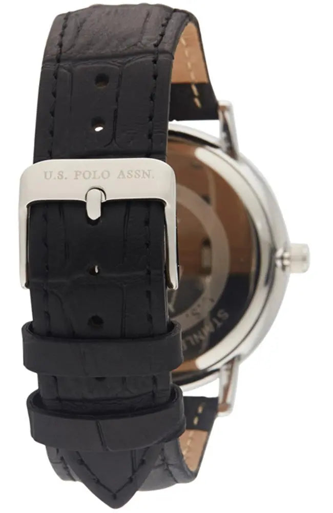 U.S POLO USP4802BK Oliver Black Leather Strap - Κοσμηματοπωλείο Goldy