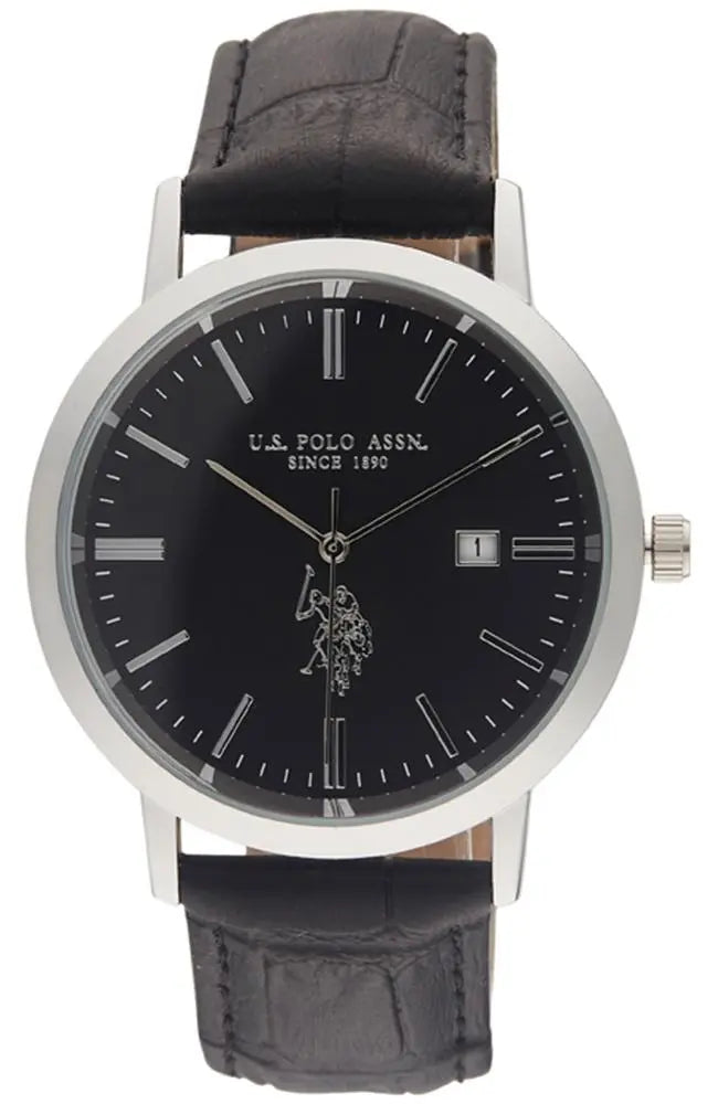 U.S POLO USP4802BK Oliver Black Leather Strap - Κοσμηματοπωλείο Goldy