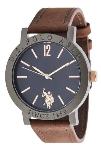 U.S. POLO USP4930BL Roman Brown Leather Strap - Κοσμηματοπωλείο Goldy