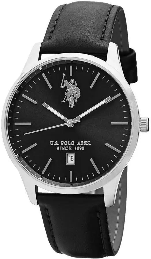 U.S POLO USP4940ST Black Leather Strap - Κοσμηματοπωλείο Goldy