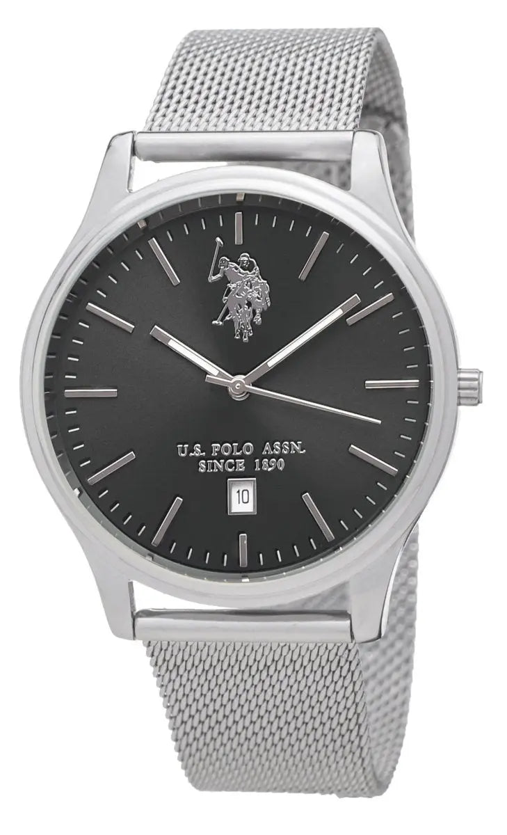 U.S POLO USP4944GY Owen Silver Metallic Bracelet - Κοσμηματοπωλείο Goldy