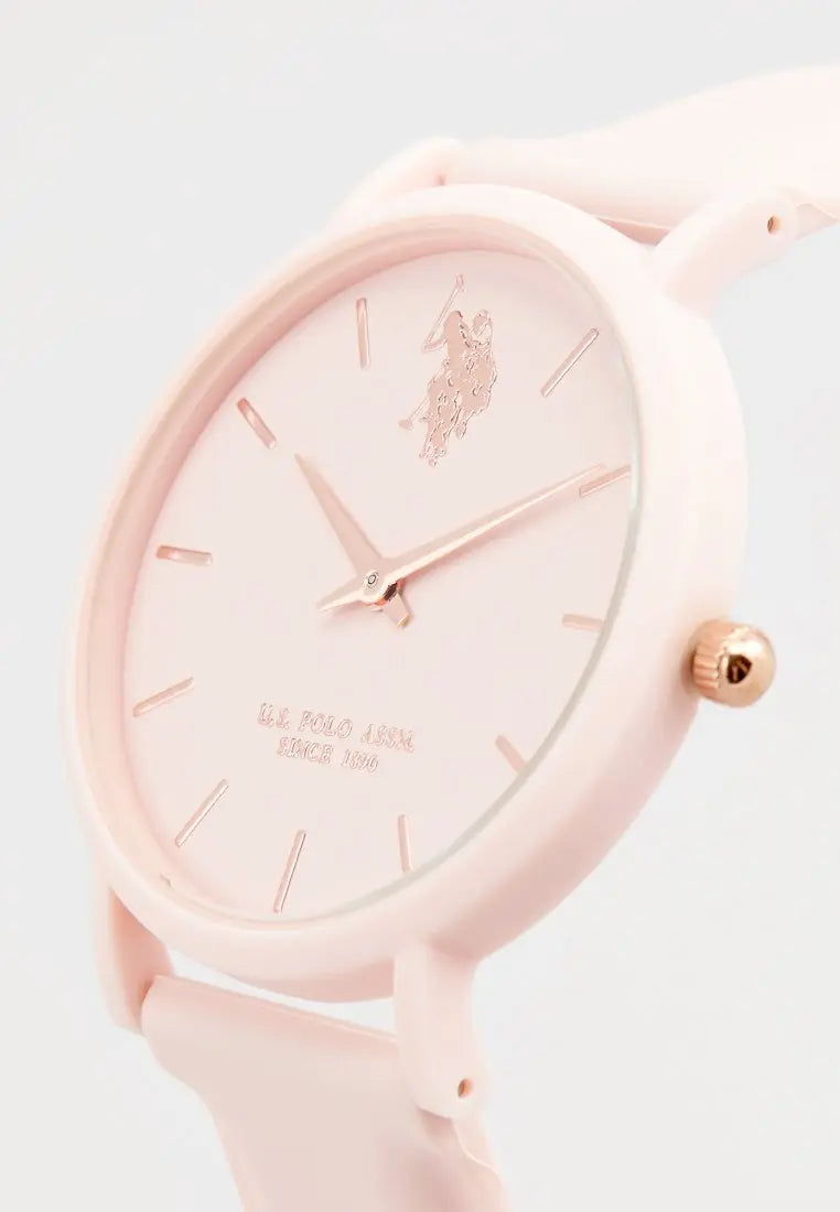 U.S. POLO USP8058PK Lucy Pink Silicon Strap - Κοσμηματοπωλείο Goldy