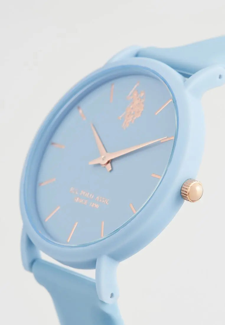 U.S. POLO USP8059AQ Lucy Light Blue Silicon Strap - Κοσμηματοπωλείο Goldy