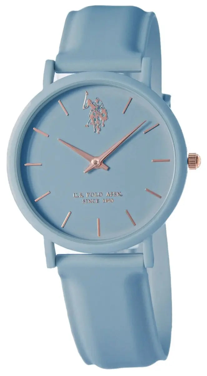 U.S. POLO USP8059AQ Lucy Light Blue Silicon Strap - Κοσμηματοπωλείο Goldy