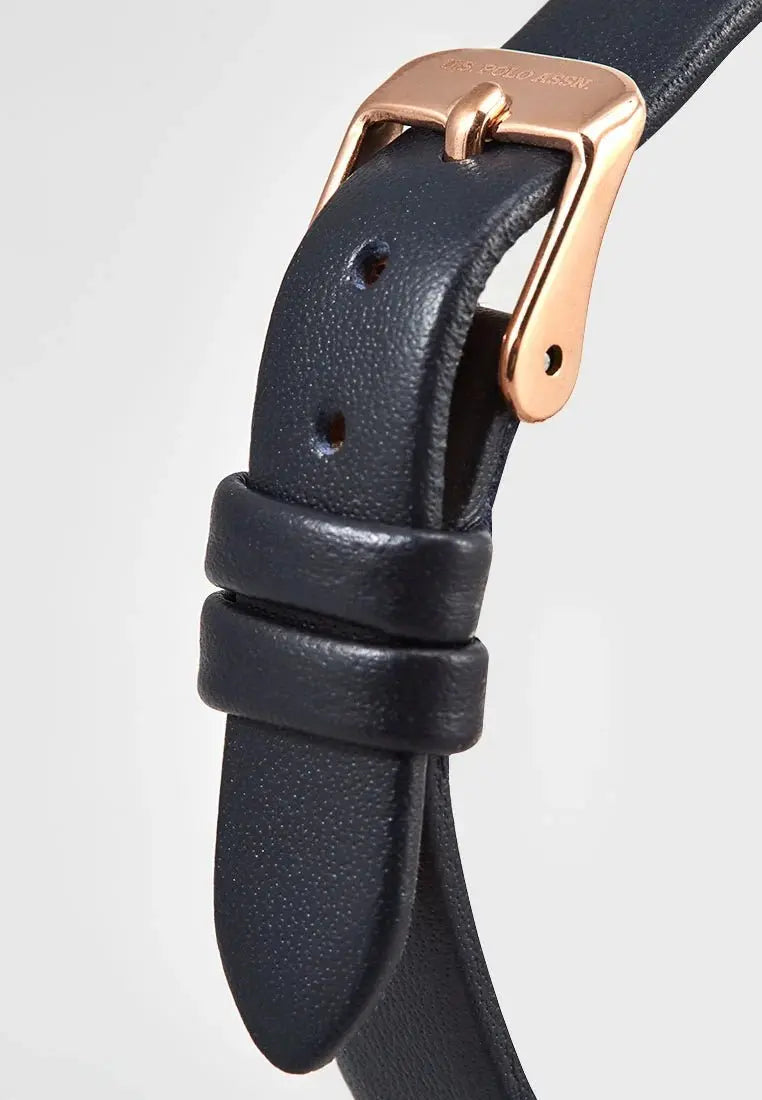 U.S. POLO USP8086BL Eclypse Blue Leather Strap - Κοσμηματοπωλείο Goldy