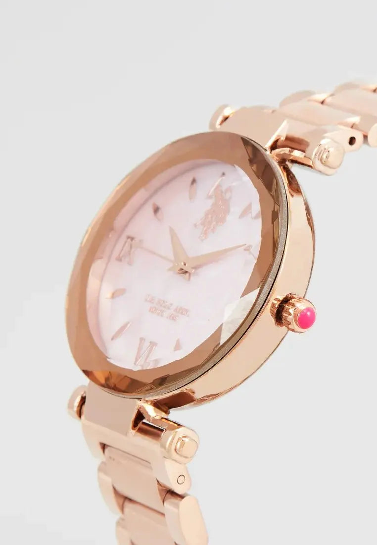 U.S. POLO USP8090RG Olympia Rose Gold Stainless Steel Bracelet - Κοσμηματοπωλείο Goldy