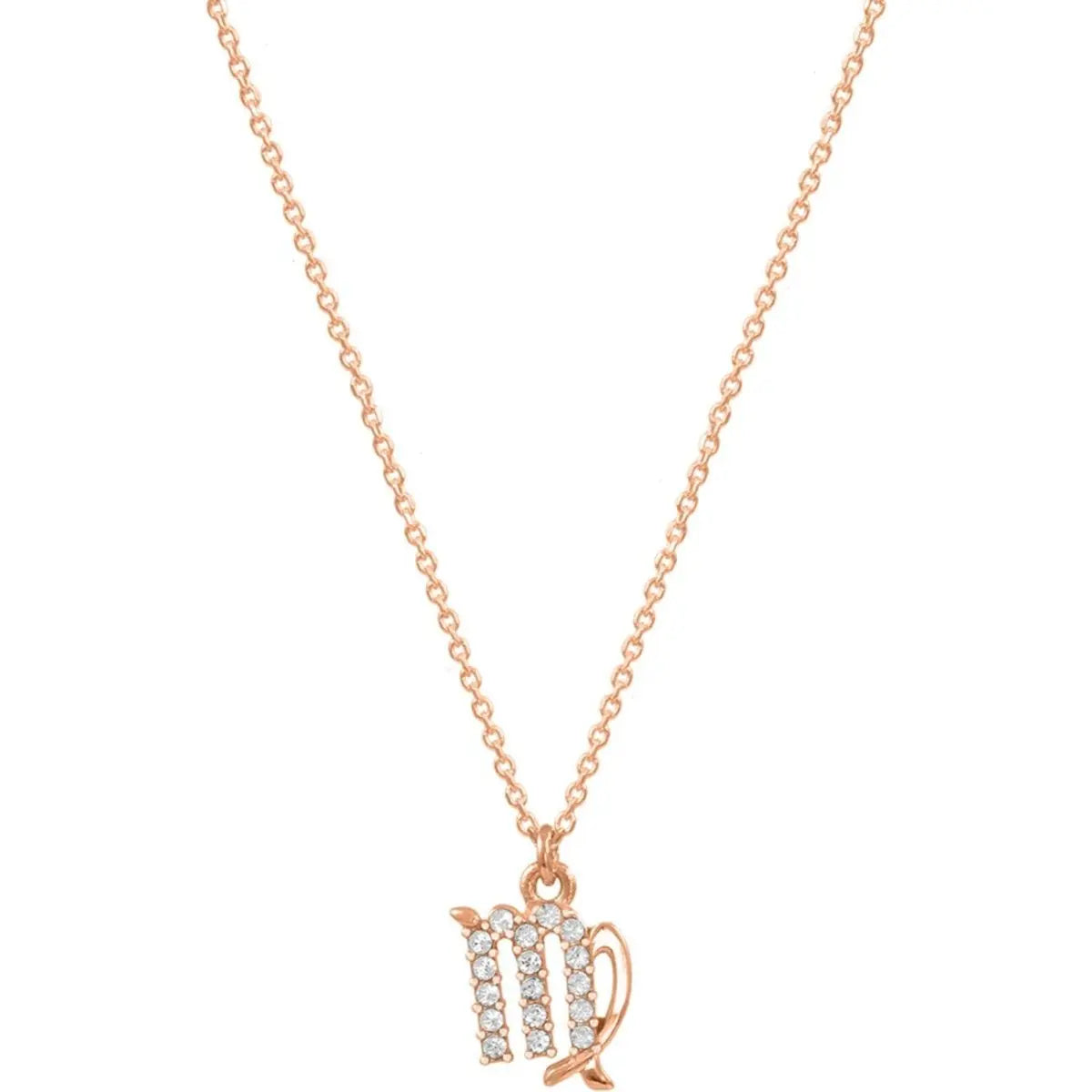 Ζώδιο Παρθένος E51209-6 Κολιέ Από Ροζ Επιχρυσωμένο Ασήμι - Κοσμηματοπωλείο Goldy