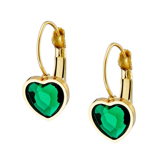 N02139G Gold Plated Steel Dangle Earrings