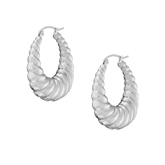 Earrings N02200G Steel Hoops with Multicolored Zirconia