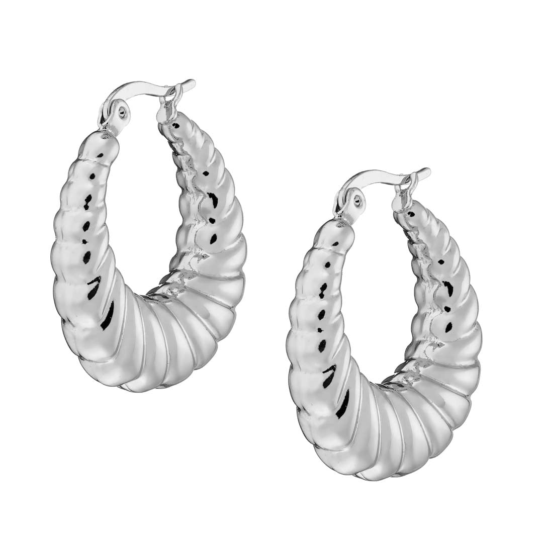 Earrings N02200G Steel Hoops with Multicolored Zirconia