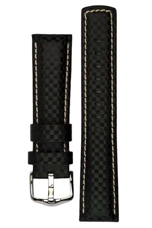 Λουρί 02592 Black Leather Carbon Strap N22