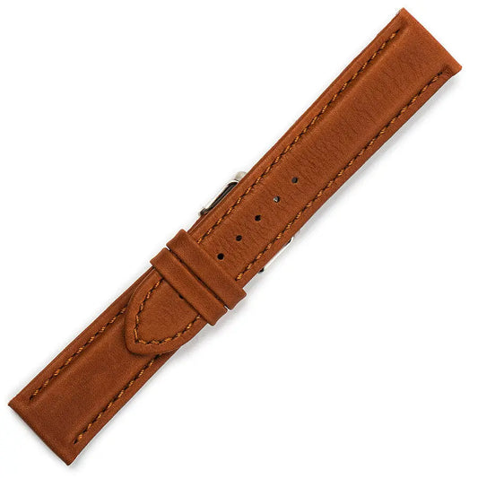 Hirsch 09180-92050 Ayrton Black Leather-Rubber Strap