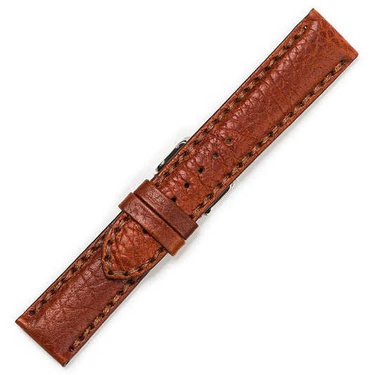 Hirsch 09180-92050 Ayrton Black Leather-Rubber Strap