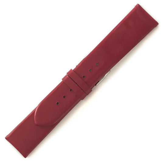 Λουρί 0489RD Gloss Red Leather Strap