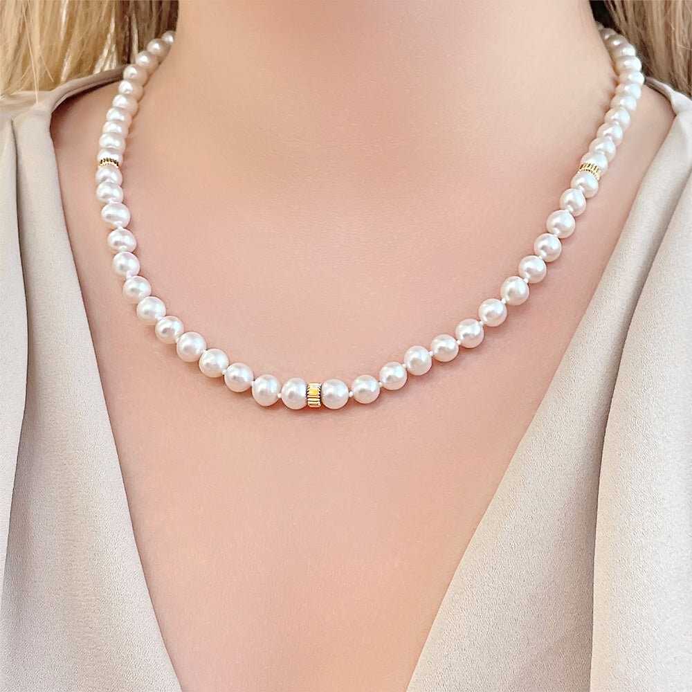 Necklace 110151 with Fresh Water Pearls 6.0-6.5mm 14ct