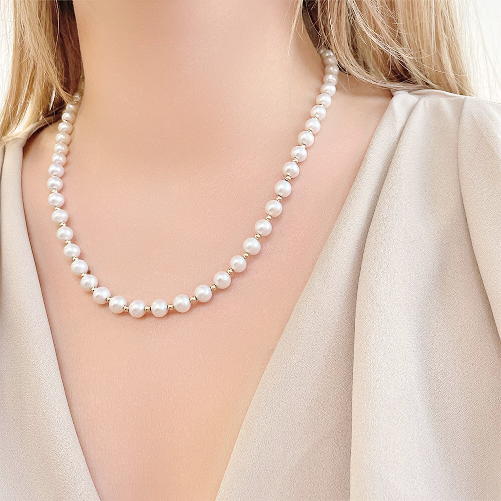 Necklace 110153 with Fresh Water Pearls 6.0-6.5mm 14ct