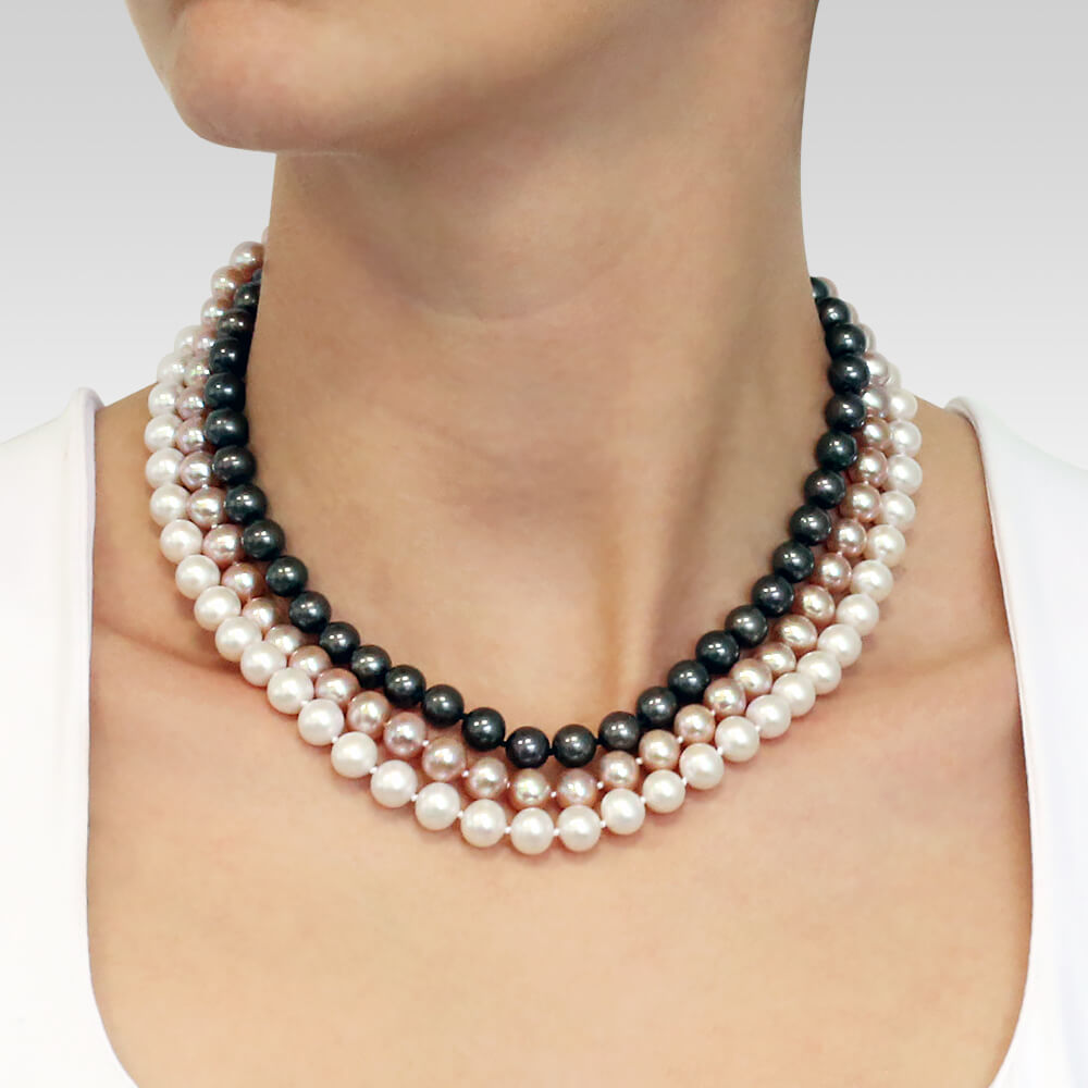 Necklace 110170 with Fresh Water Pearls 8.0-9.0mm 14ct