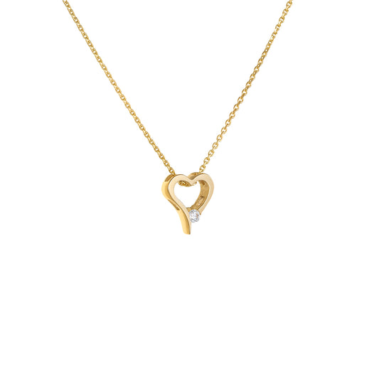 G508 Love Necklace with Heart in 14ct Gold
