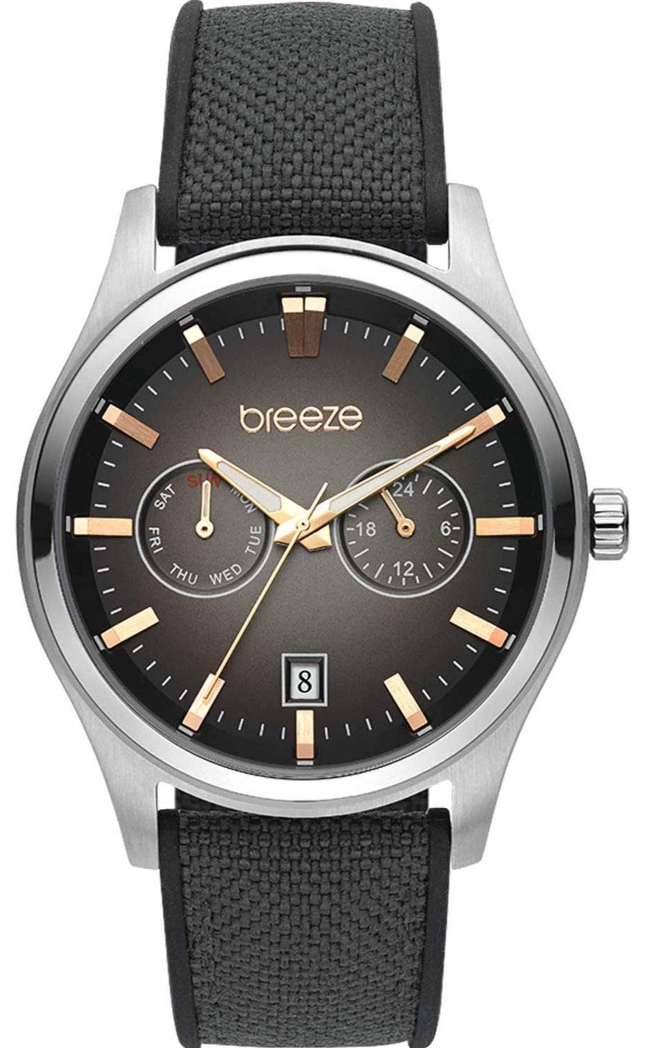 BREEZE 112452.1 Standout Black Fabric-Silicon Strap