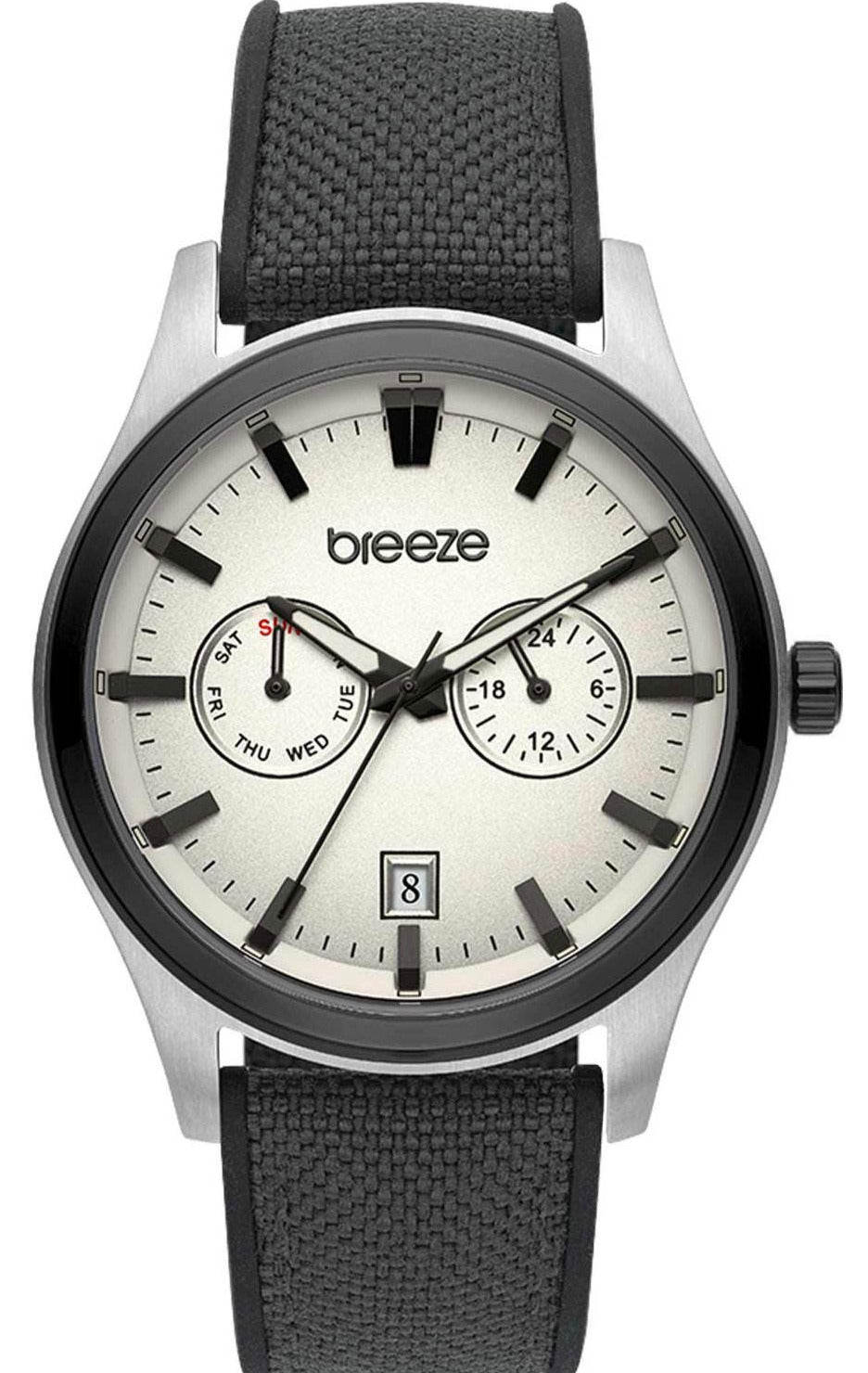 BREEZE 112452.6 Standout Black Fabric-Silicon Strap