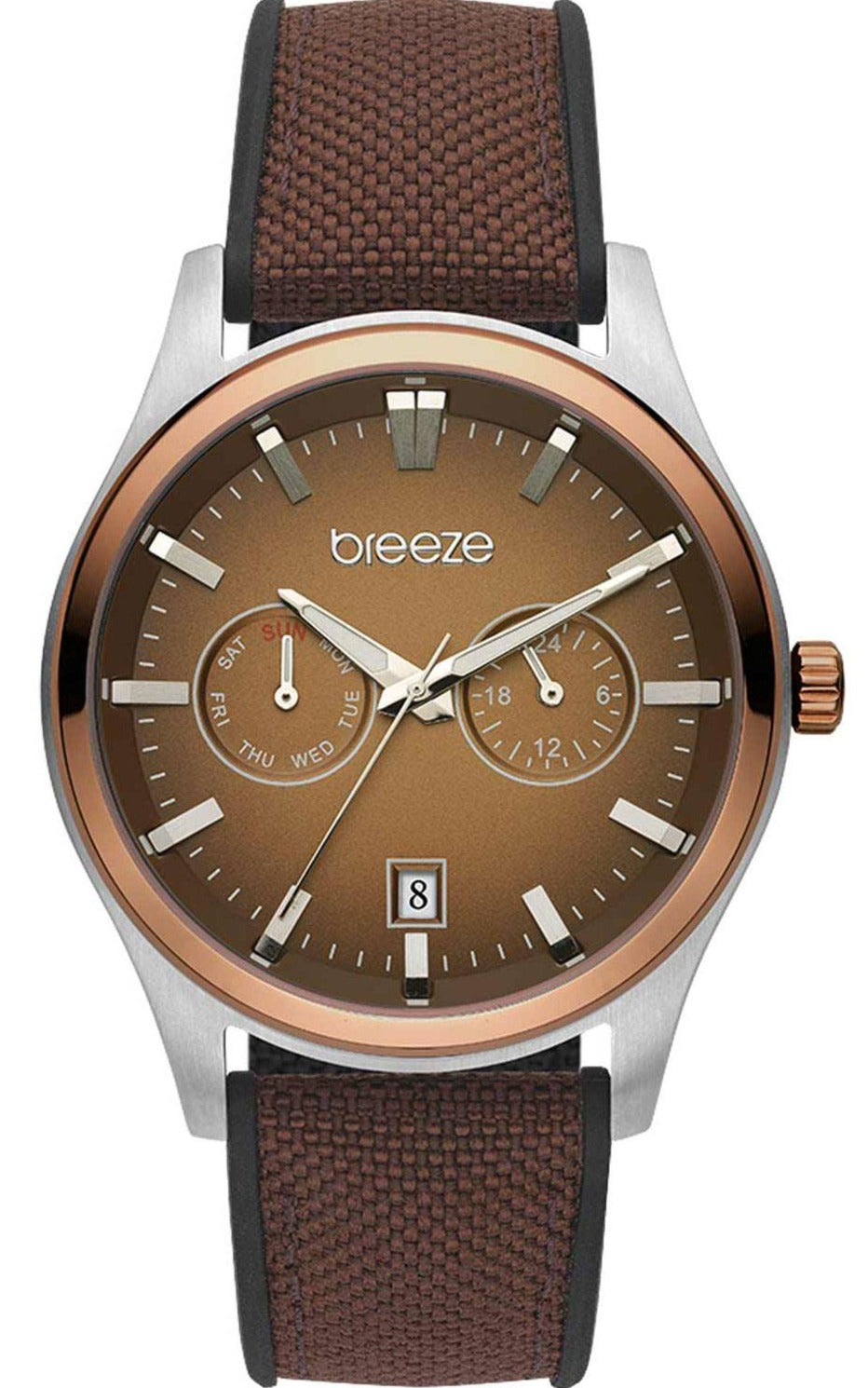 BREEZE 112452.8 Standout Brown Fabric-Silicon Strap