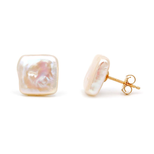 Earrings 110329 with Fresh Water Pearls 7.5-8mm 14ct