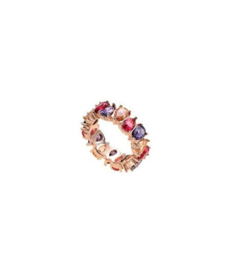 Breeze 113016.3 Δαχτυλίδι Σειρέ Από Ροζ Χρυσό Ασήμι με Πολύχρωμα Ζιργκόν
