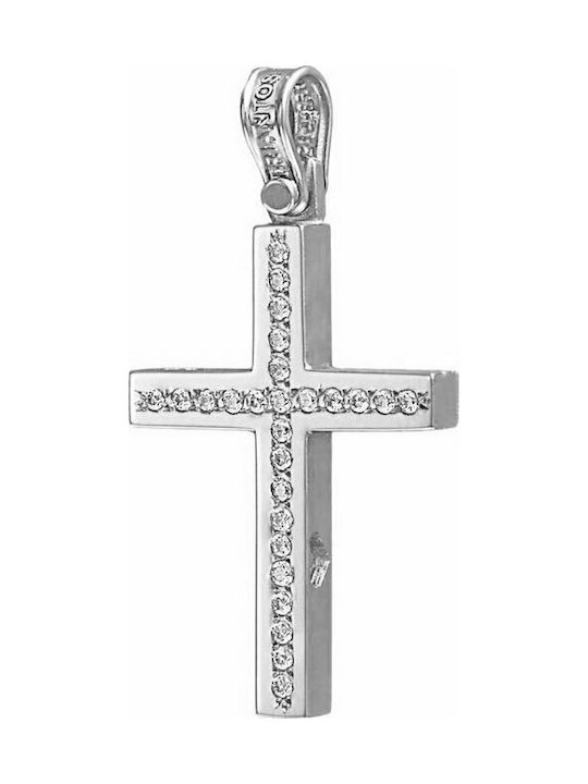 Triantos 1.2.1219W White Gold Baptismal Cross