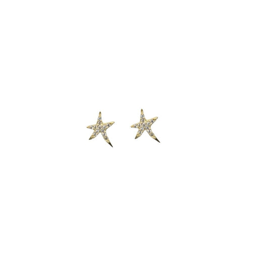 Earrings SK1202 Gold K9 with Pink Zircon 0.4cm