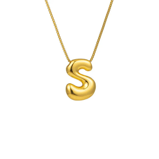 LOISIR 01L15-01049-A Monogram A Necklace Rose Gold Plated Brass