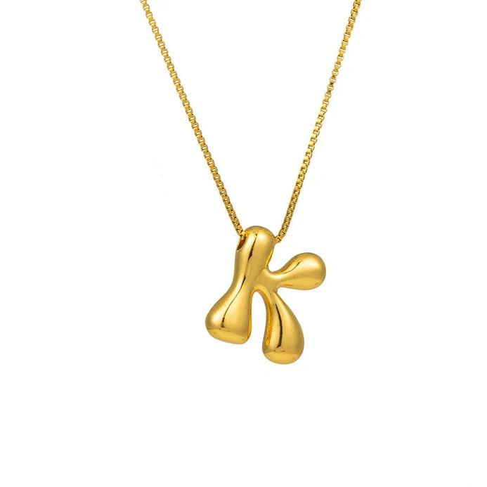 LOISIR 01L15-01049-A Monogram A Necklace Rose Gold Plated Brass