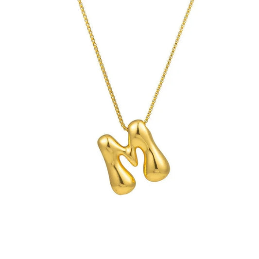 LOISIR 01L15-01049-A Monogram A Necklace Rose Gold Plated Brass