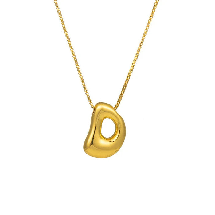 LOISIR 01L15-01049-A Monogram A Necklace Rose Gold Plated Brass