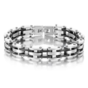 Bracelet N00525 Men's Leather and Stainless Steel