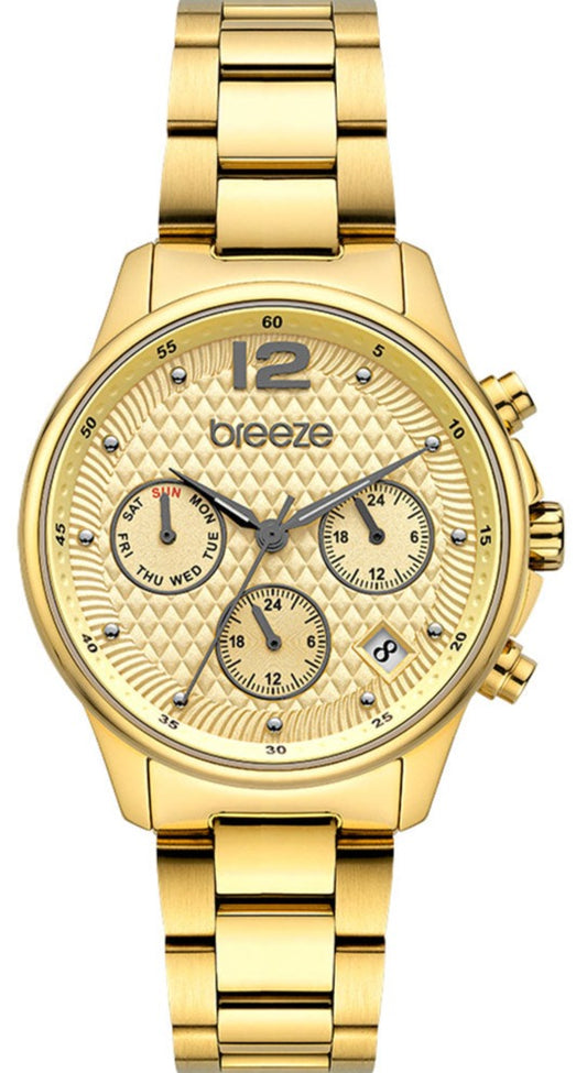 BREEZE 212431.2 Enigma Multifunction Gold Stainless Steel Bracelet