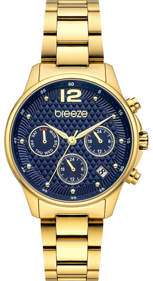 BREEZE 212431.3 Enigma Multifunction Gold Stainless Steel Bracelet