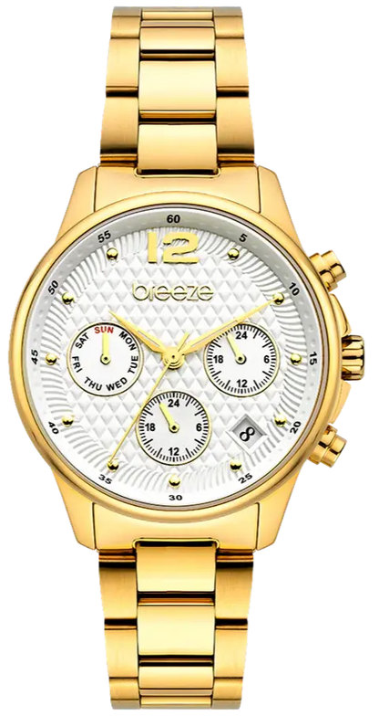 BREEZE 212281.2 Prestinia Swarovski Chronograph Gold Stainless Steel Bracelet