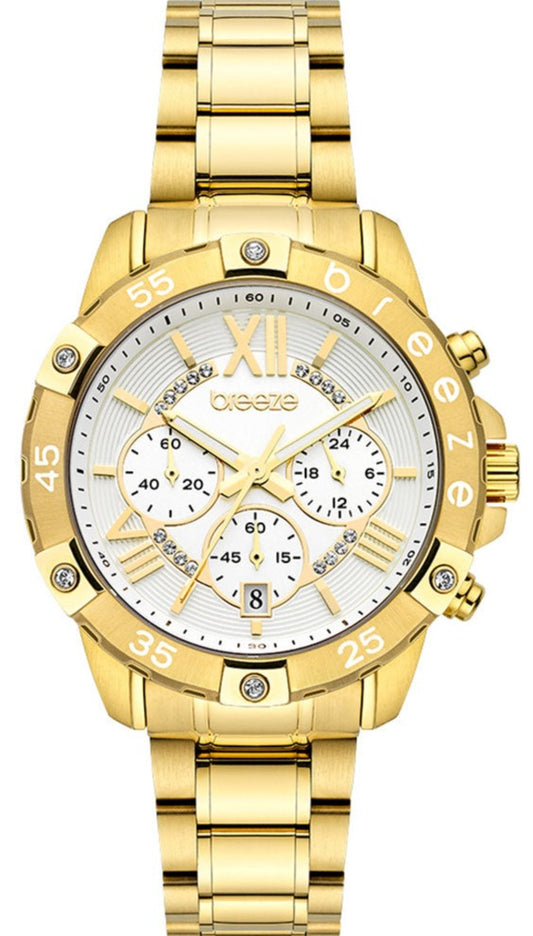 BREEZE 212441.1 Spectacolo Chronograph Gold Stainless Steel Bracelet