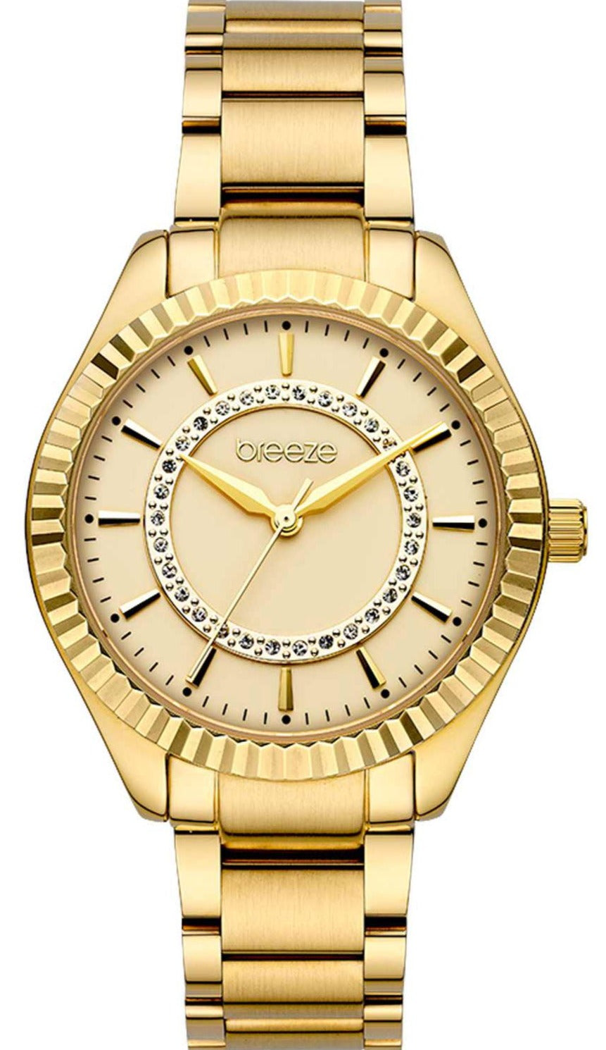 BREEZE 212471.2 Magnificent Swarovski Gold Stainless Steel Bracelet