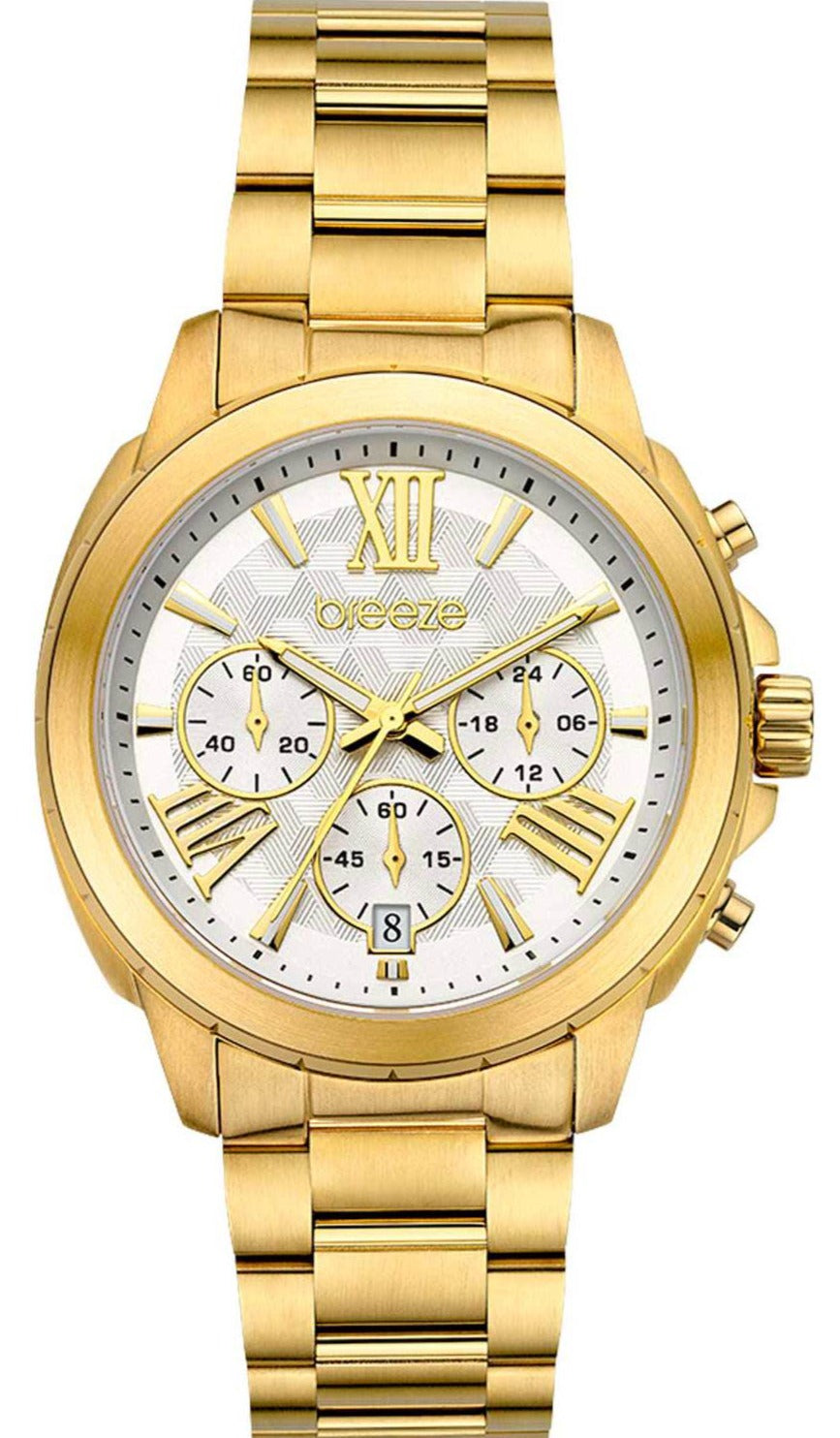 BREEZE 212481.1 Chronique Chronograph Gold Stainless Steel Bracelet