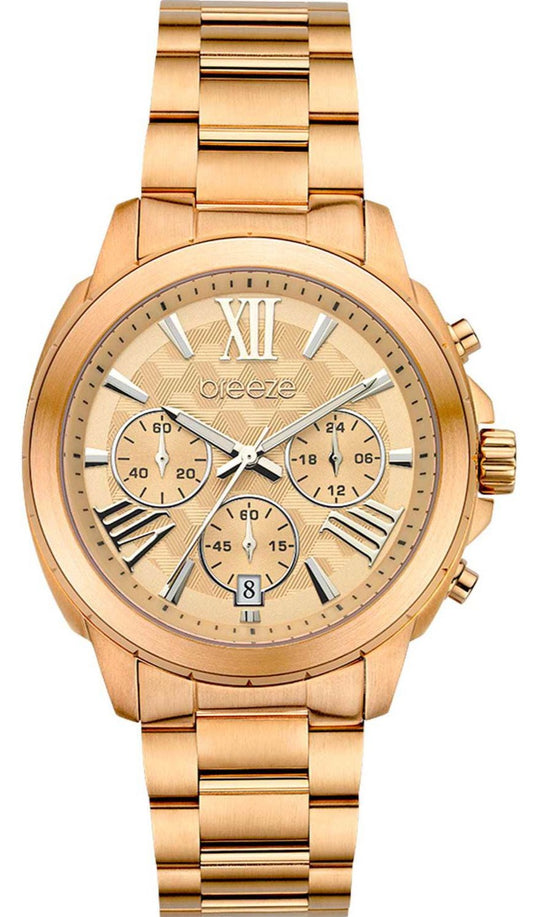 BREEZE 212481.4 Chronique Chronograph Rose Gold Stainless Steel Bracelet