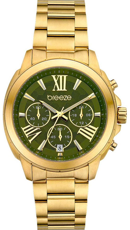 BREEZE 212481.7 Chronique Chronograph Gold Stainless Steel Bracelet