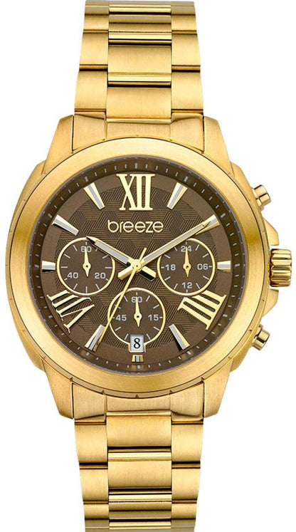 BREEZE 212481.8 Chronique Chronograph Gold Stainless Steel Bracelet